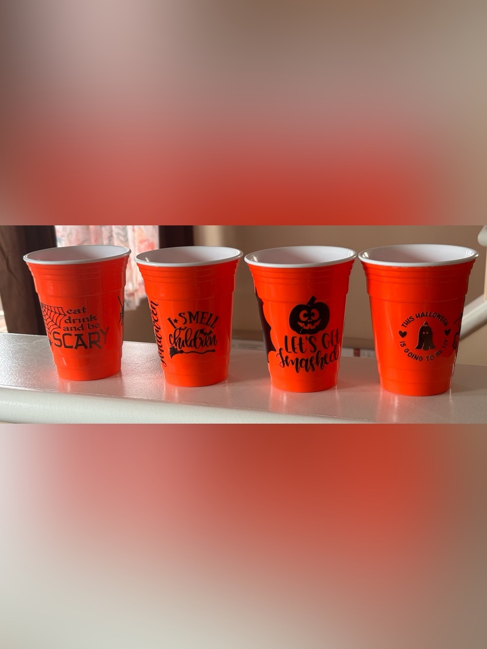 Halloween Party Cups - Orange Melamine Hard reusable Cups